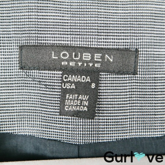 Louben Petite 8 Gray One Button Jacket - Picture 4 of 6